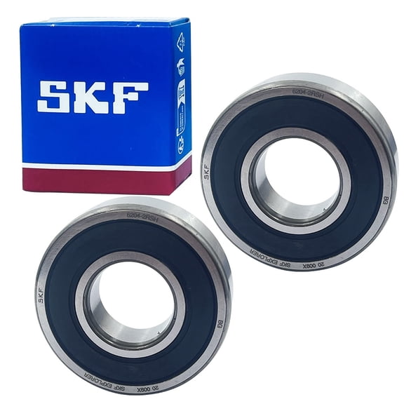SKF 6204-2RSH Deep Groove Ball Bearings 2PCS, 20mm Bore 47mm OD 14mm Width, Double Sealed High Speed Bearing for Motors, Pumps, Industrial Machinery