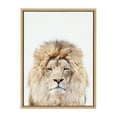 thumbnail image 3 of Kate and Laurel Sylvie Lion Stare Portrait Framed Canvas Wall Art by Amy Peterson Art Studio, 18x24 Natural, Modern Jungle Animal Portrait Art for Wall, 3 of 7
