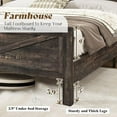 thumbnail image 5 of Amerlife 44" H Farmhouse Full Bed Frame with Barn Door Storage Headboard & Charging Station, Black, 5 of 9