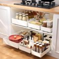 thumbnail image 1 of Juego de 3 Organizadores Extraíbles para Armarios de Cocina, Cajones con Guías Metálicas para Deslizamiento Suave, 3 Tamaños, Organizador Multiusos para Almacenamiento en el Hogar, 1 of 4