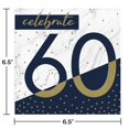 thumbnail image 2 of 192/Case Bulk Navy and Gold 60th Birthday Luncheon Napkins, 2 of 6