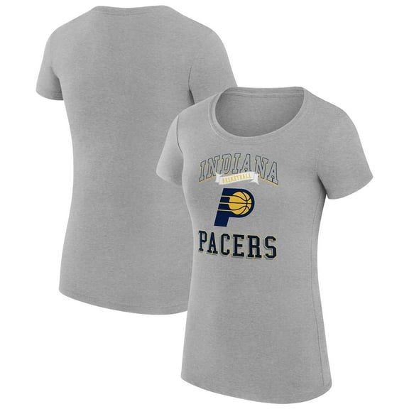 Women's G-III 4Her by Carl Banks Heather Gray Indiana Pacers Super-Slim Fit Lightweight Team Logo T-Shirt