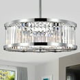 thumbnail image 6 of Warehouse of Tiffany Dario Chrome Ceiling Fan 30-Inch 6-Light Metal & Crystal Drum Shade (Includes Remote), 6 of 13