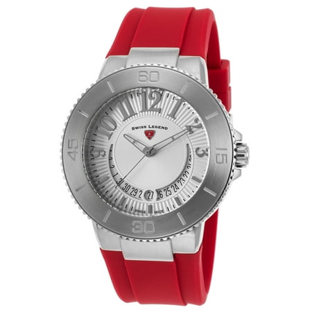 Swiss Legend 11315Sm-02-Rds Riviera Red Silicone Silver-Tone Dial Stainless Steel Watch