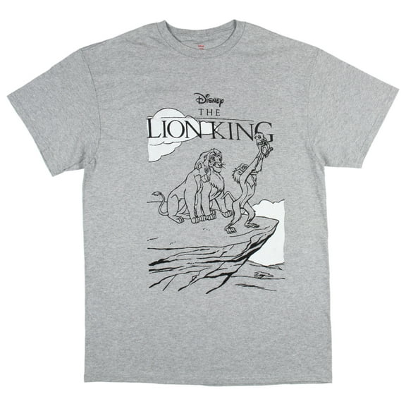 Disney Men's The Lion King Characters Pride Rock Outline Graphic T-Shirt