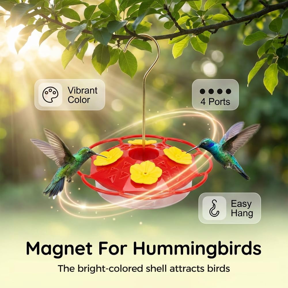 Hummingbird Feeder for Outdoors, 2026 New Multicolor Garden Bird Feeder, Leak-Proof Hanging Nectar Feeder for Backyard, Durable Hummingbird Feeder Bird Feeding Station for Bird Lovers (2Pcs)