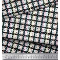 thumbnail image 3 of Soimoi Velvet Fabric Geometric Check Printed Craft Fabric by The Yard 58 Inch Wide, 3 of 3