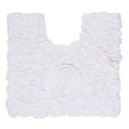 thumbnail image 3 of Home Weavers Bell Flower Bathroom Rug Toilet Rugs U Shaped Contour, Thick Toilet Rug, Non-Slip Contour Mat for Bathroom,100% Cotton Soft, Absorbent Water, Machine Washable, 20"x20" Contour, White, 3 of 9