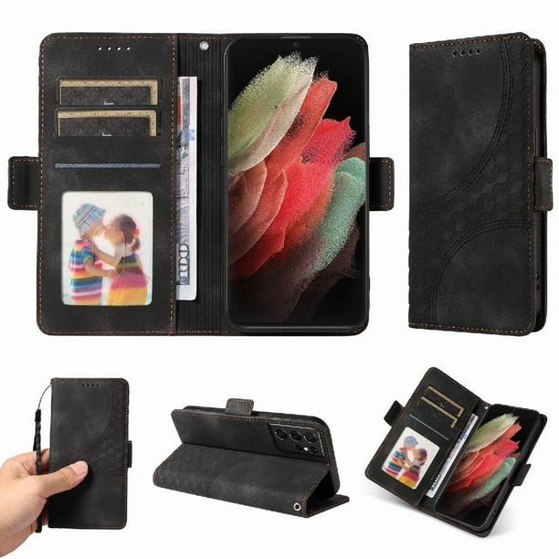 Funda GANGXUN para Samsung Galaxy S21 Ultra con diseño acolchado elegante, cuero PU, protección total y ajuste preciso