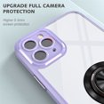thumbnail image 6 of Allytech for Apple iPhone 11 Pro Max Case, 360° Rotatable Ring Holder Kickstand Magnetic Shockproof TPU Frame Transparent Acrylic Back Phone Shell Cover for iPhone 11 Pro Max 6.5 inch 2019, Purple, 6 of 6