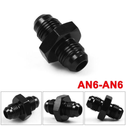 2pcs Aluminum Straight Adapter AN6 6-AN to 6AN AN-6 Fitting For Oil/Fuel/Water