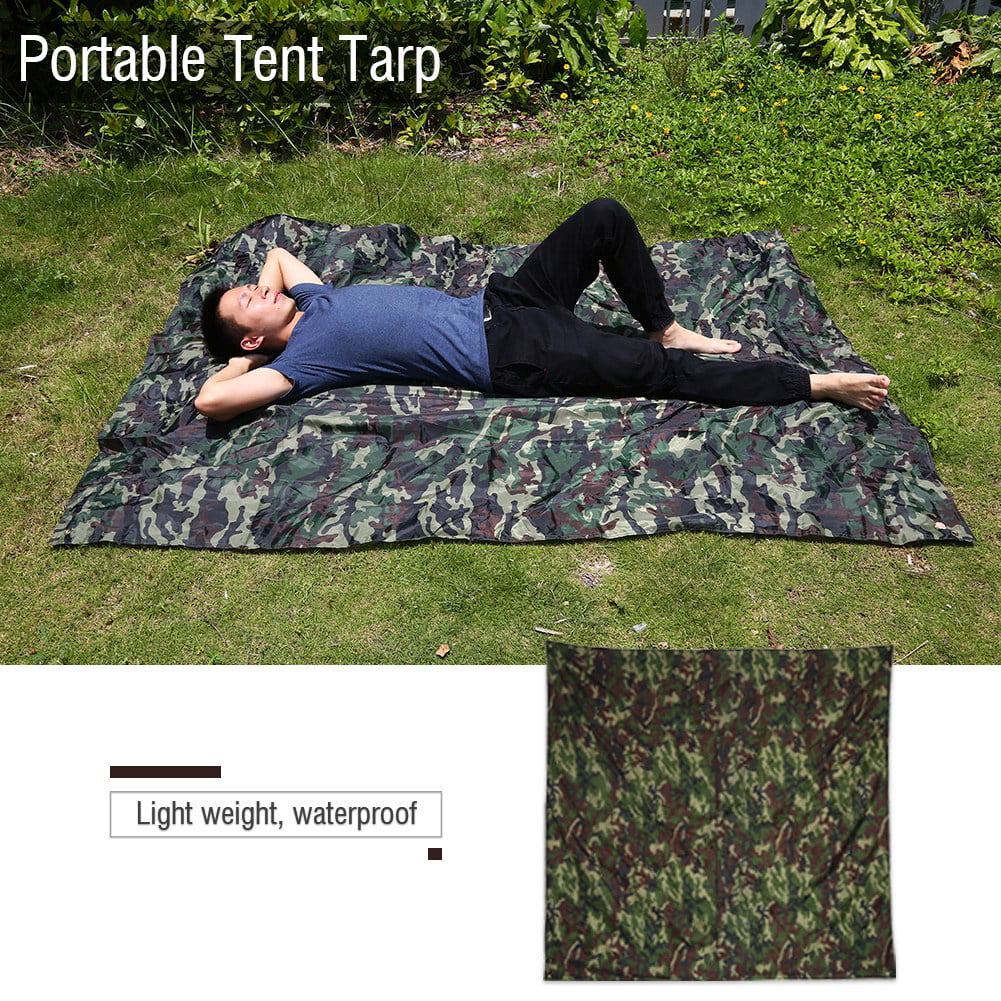 Camouflage Outdoor Portable Lightweight Rainproof Mat Rain Tent Tarp Shelter