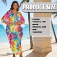 thumbnail image 7 of Xixirimido Tie-dye Print Kaftan Dress for Women, Plus Size Hawaiian Batwing Sleeve Beach Cover Up V-Neck Summer Swimsuit Dresses, 7 of 7