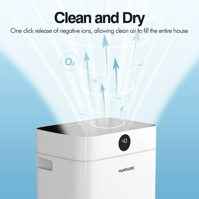 HUMSURE 12-Pint Dehumidifier for Basements with Drain Hose