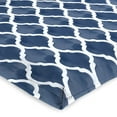 thumbnail image 2 of Jordan Manufacturing 44" x 21" Britt Navy Quatrefoil Rectangular Outdoor Chair Cushion with Ties and Hanger Loop, 2 of 11