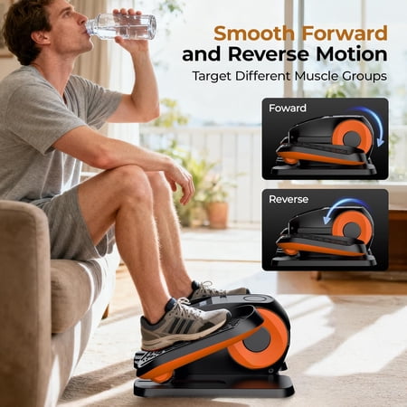 Under Desk Elliptical Machine - Electric Pedal Exerciser with 12 Speeds & Remote Control for Home Office Workout