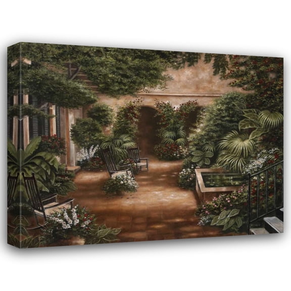Betsy Brown 24x20 Gallery Wrapped Canvas Wall Art Titled - Courtyard in New Orleans II