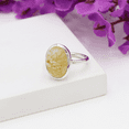 thumbnail image 3 of Earth Gems Jewelry Rutilated Quartz Ring Handmade Oval Gemstone Ring in 925 Sterling Silver for Her, 3 of 7