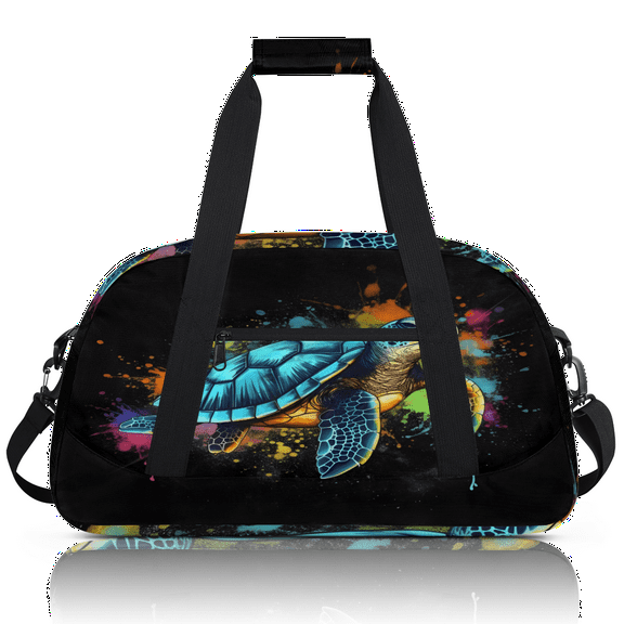 Herdesigns Colorful Sports Duffle Bag for Women & Men, Sea Turtle Gym Bag Dance Bag Overnight Bag Carry On Weekender Travel Bag