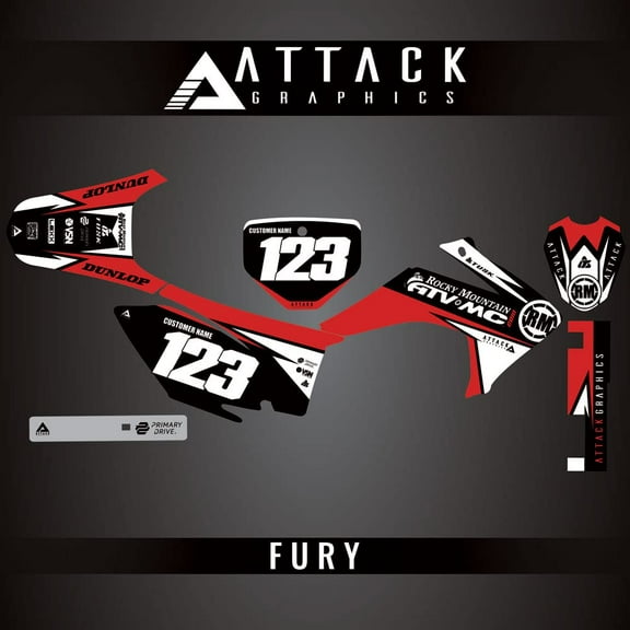 Attack Graphics Custom Fury Complete Bike Graphics Kit for Honda CRF150F 2015