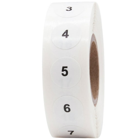 Consecutive Numbers 1-1000 Labels | .5" Round | 1000 Pack