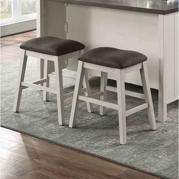 Nmkwnr Pack of 2 Counter Height Bar Stools with Wood Frame, Upholstered Fabric Seat Dining Chair for Living Room, Dining Room