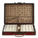 thumbnail image 5 of FELTECHELECTR Juego de Mahjong portátil de viaje Archaise Mahjong tradicional chino con estuche de cuero antiguo y manual en inglés., 5 of 7