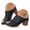 Black, variant on Dakaela Womens Summer Heeled Sandals Chunky Heel Wedge Fish Mouth Dressy Pumps Slip on Mules Clogs Business Work Walking Shoes Black Size 6.5