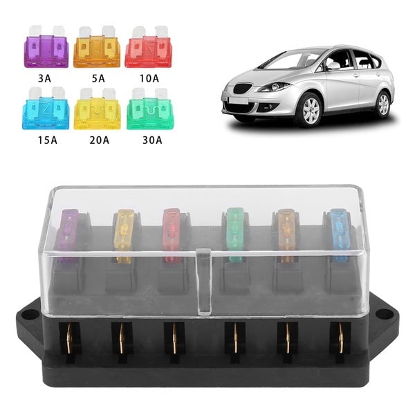 6 Way Fuse Holder Box Universal Car Vehicle Circuit Blade Fuse Box