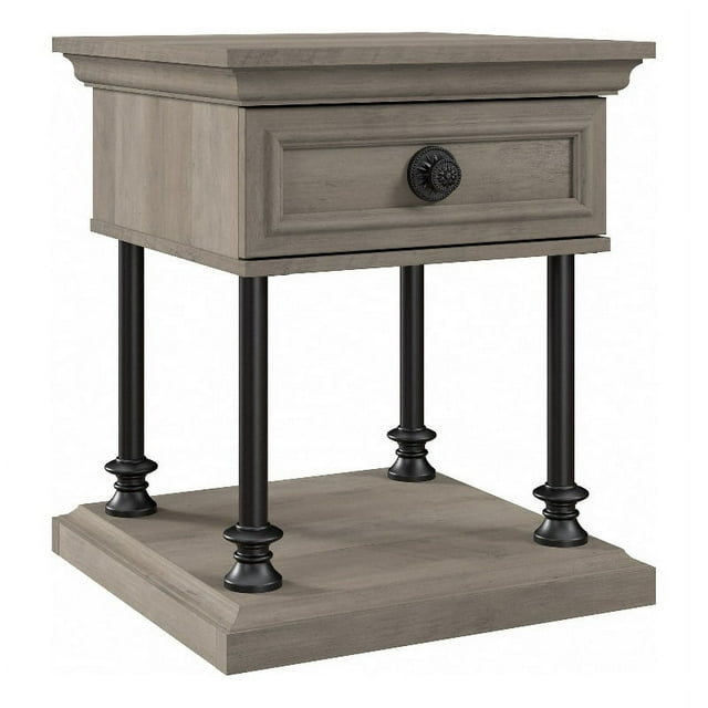 Coliseum Designer End Table with Storage in Driftwood Gray - Engineered Wood