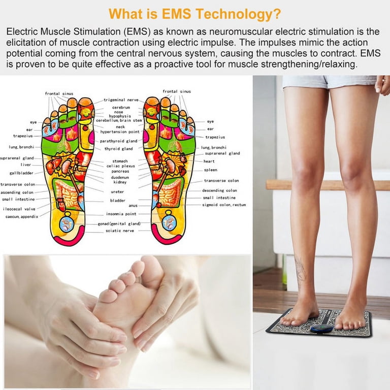 EMS Foot Massage Pad Electric Stimulator Massager Unit