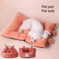 thumbnail image 4 of POINTERTECK Lit pour Animal en Peluche Chaud d'Hiver, Coussin de Sofa, Grotte, Fond Antidérapant, Lavable, Motif d'Ours Dessin Animé, Chenil pour Chien Chat pour Cage, 4 of 10