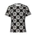 thumbnail image 4 of Vsdgher White Sunflowers Print Men's Dry Fit Mesh Athletic Shirts Moisture Wicking Tennis T-Shirt Tops, 4 of 9
