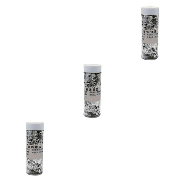 Wosthever Papel de aluminio dorado y plateado para Chef, artesanía, pastel de cumpleaños, decoración de pan, bricolaje, hecho a mano, galleta decorativa Hoja de plata 2g 3piezas Wosthever CBP010935