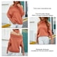 thumbnail image 5 of Suéter de mujer cuello alto hombros descubiertos manga larga Color puro Top de punto suelto para invierno otoño naranja M, 5 of 6