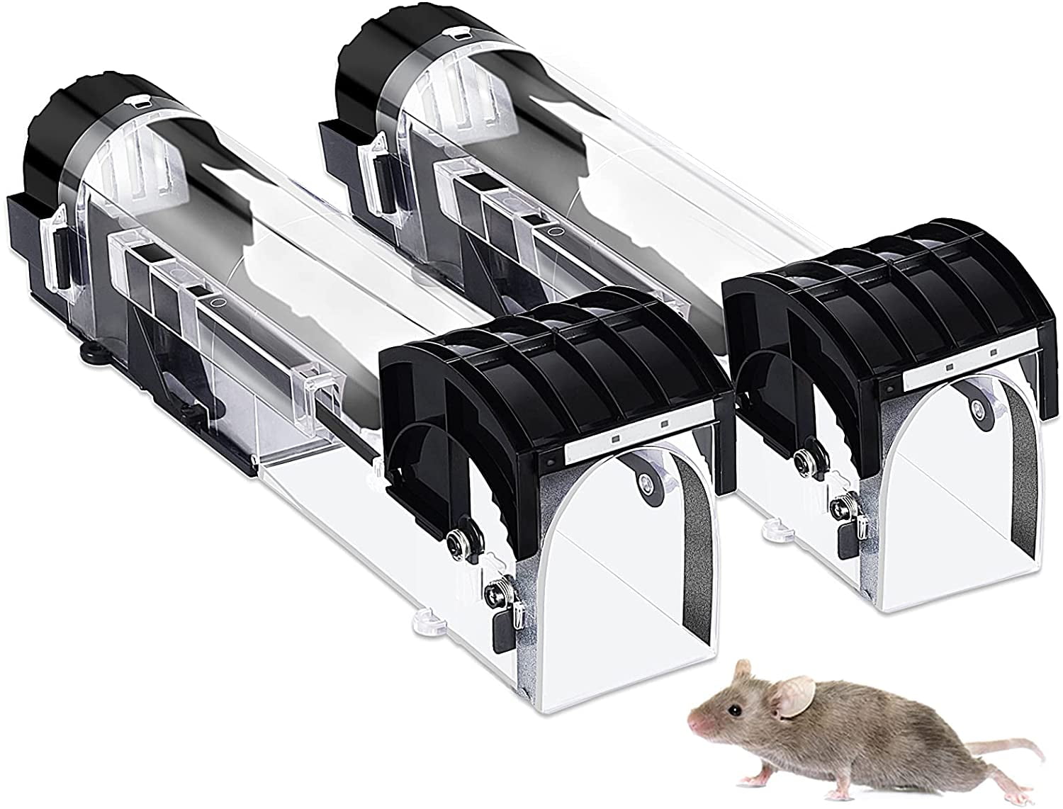 Ransparent Reusable Mouse Traps Rat Mice Squirrel Snap Killer Trap 