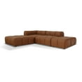 thumbnail image 1 of Tuscono Leather Brown & Beige Full Configuration Modular Sofa, 1 of 4
