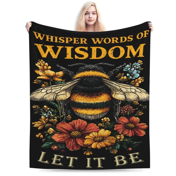 Bee Blanket for Women Men Adults Soft Cozy Fleece Bee Floral Insect Throw Blankets Gifts Warm Flannel Plush Lightweight Decor for Couch Bed Sofa 50x40