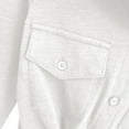 thumbnail image 5 of XIAOCHA Womens Cropped Blouse Three Quarter Sleeve Button Up Chest Pocket Top Lightweight Comfy Casual Tees, 5 of 7