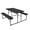 Black, variant on Folding Picnic Table Bench Set - 59" Outdoor Camping Table, Wood-like HDPE Top, Steel Frame, 550lbs Capacity, Portable Patio Furniture