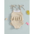 thumbnail image 5 of Nygoyerh Toddler Girls Bikini Spaghetti Straps Tie-up Embroidery Bow Plaid Summer Swimming Bathing Swimsuit Infant Clothing 0M 3M 6M 9M 12M 18M 2T 3T, 5 of 7
