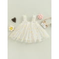 thumbnail image 4 of Bagilaanoe Toddler Baby Girl Summer Dress Sling Sleeveless Daisy Print A-line Tulle Princess Dresses 6M 12M 2T 3T 4T 5T Kids Casual Swing Sundress, 4 of 9