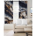 thumbnail image 2 of Blue Brown Blackout Curtains for Bedroom/Living Room, Thermal Insulated Kitchen Curtains, Modern Abstract Art Grommet Darkening Window Treatment Drapes 27.5"x39"x2, 2 of 8