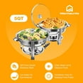 thumbnail image 4 of WARMOUNTS Chafing Dish Buffet Set 2 Pack, 5QT Round Chafing Dishes for Buffet with Glass Lid & Lid Holder, Stainless Steel Chafers for Catering, Parties, Events, Wedding, Camping, Dinner, 4 of 7