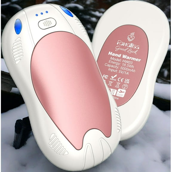 Hand Warmers 2 Pack Rechargeable Magnetic 10000 mA 2-in-1 Hand Warmers Reusable Portable Electric 3 Level Double-Side Heating Outdoor/Indoor/Warm Gifts for Men Women Kids