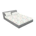 thumbnail image 2 of Ambesonne Flower Fitted Sheet & Pillow Sham Set, Pastel Soft Petals Branch, Full, Salmon Peach Grey Mint, 2 of 2