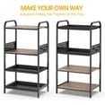 thumbnail image 3 of 4-Tier Standing Bakers Rack with Wooden Table, Microwave Stand with Storage, Oven Shelf Appliance Organizer with Side Hanging Pegboard, Book Shelf Bar Shelf for Kitchen Island, Livingroom, 3 of 3