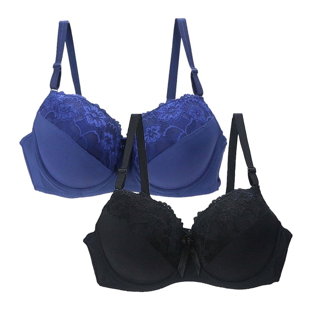 Breezora Delicate Lace Full Coverage Underwire Bra for Women Extended Sizes Supportive Comfort Fit 100D Size Pink