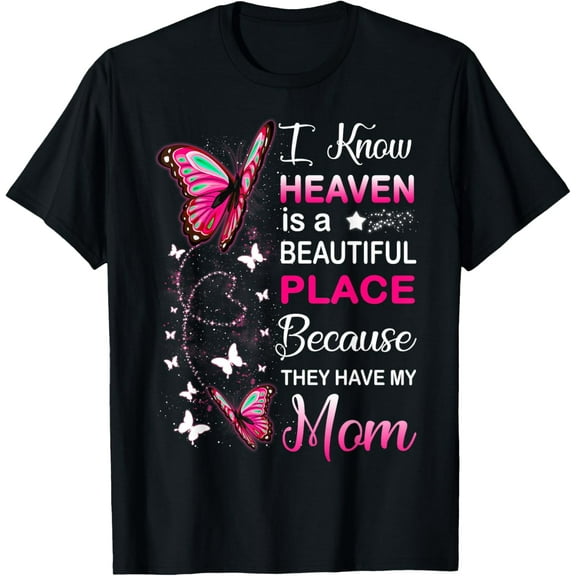 100% Cotton Mom Is My Guardian Angel In Heaven Memorial Day Men Women T-Shirt