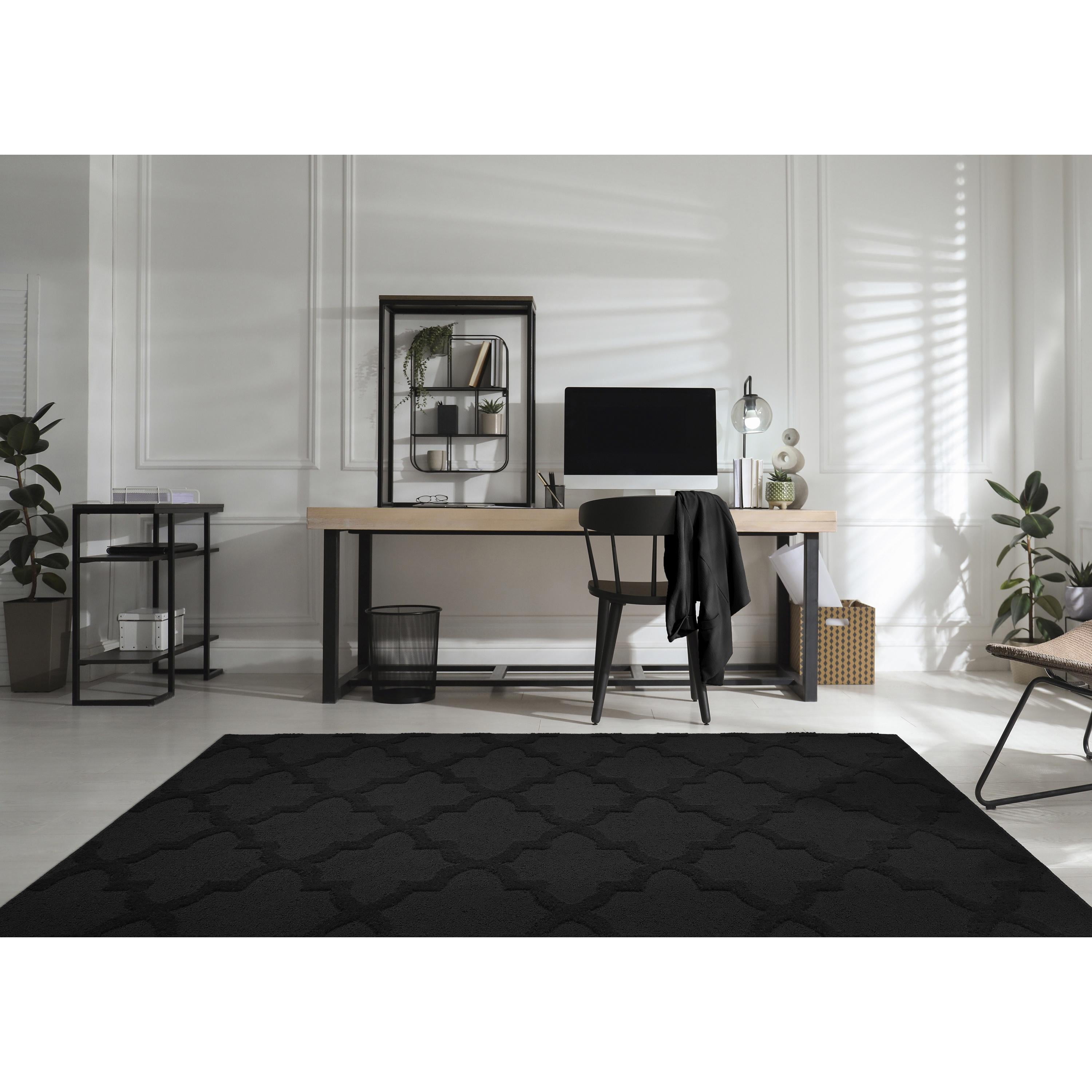 Garland Rug Quatro Polypropylene Black Indoor Area Rug, 8' x 10'